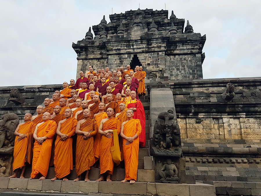 group of Mendut Monks Indonesia